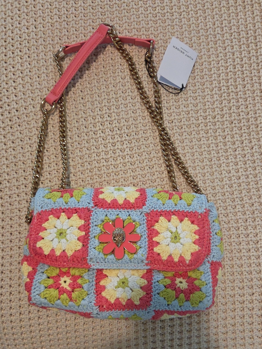 Kurt Geiger London Crochet Medium Kensington Crossbody Purse
